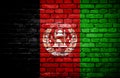 Brick wall with painted flag of Afghanistan Royalty Free Stock Photo