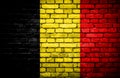 Brick wall with painted flag of Belgium Royalty Free Stock Photo