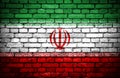 Brick wall with painted flag of Iran Royalty Free Stock Photo