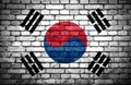 Brick wall with painted flag of South Korea Royalty Free Stock Photo