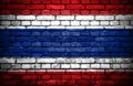 Brick wall with painted flag of Thailand Royalty Free Stock Photo