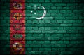 Brick wall with painted flag of Turkmenistan Royalty Free Stock Photo