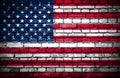 Brick wall with painted flag of United States of America Royalty Free Stock Photo