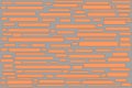 Brick wall pattern background, orange horizontal rectangles on grey background for design element, fabric, textile material