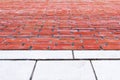 Brick wall in perspective, close up. Royalty Free Stock Photo
