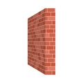Brick wall perspective isolated on white background. Vector illustration Royalty Free Stock Photo