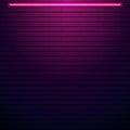 Brick wall with pink neon lighting. Royalty Free Stock Photo