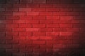 Brick wall on a red background