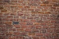 Brick wall.  Red brick.  Masonry texture.  An old wall of dilapidated stone. Royalty Free Stock Photo