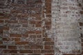 Brick wall.  Red brick.  Masonry texture.  An old wall of dilapidated stone. Royalty Free Stock Photo