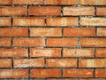 The brick wall of red color, wide panorama of masonry. Background  of old vintage brick wall Royalty Free Stock Photo