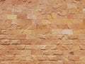 Brick wall of red color, wide panorama of masonry, Old vintage paper texture or background Royalty Free Stock Photo