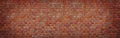 Brick wall of red color, wide panorama of masonry ,panaromic hight resolution colo