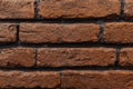 Brick wall red dark black seams background for construction