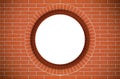 Brick wall and round window with copy space - concept illustration Royalty Free Stock Photo