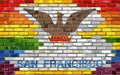 Brick Wall San Francisco and Gay flags Royalty Free Stock Photo