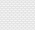 Brick wall seamless pattern, outlined, black isolated on white background, vector illustration. Royalty Free Stock Photo