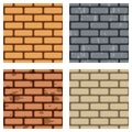 Brick Wall Seamless Pattern Set Royalty Free Stock Photo