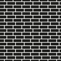 Brick wall seamless pattern. Simple mosaic background. Black and white geometric repeatable design Royalty Free Stock Photo