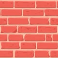 Brick wall Seamless texture. Continuous loop background. Cartoon style flat and solid color vector illustration.