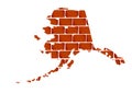 Brick Wall With The Silhouette Of Alaska Royalty Free Stock Photo