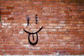 Brick Wall and Smile Graffiti Royalty Free Stock Photo