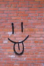 Brick Wall and Smile Graffiti Royalty Free Stock Photo