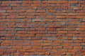 Brick wall. Smooth rows of red brickwork