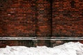 Brick wall and snow Royalty Free Stock Photo