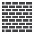 Brick wall solid icon, security and build Royalty Free Stock Photo