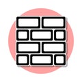 Brick wall sticker icon. Simple thin line, outline vector of web icons for ui and ux, website or mobile application Royalty Free Stock Photo