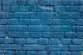 Brick wall surface in navy blue tone. Abstract architectural background and texture for design Royalty Free Stock Photo