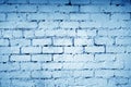 Brick wall surface in navy blue tone Royalty Free Stock Photo