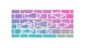 Brick Wall with Swimming Fish Pattern, Aquatic Design, Illusion, vector design Generative AI Royalty Free Stock Photo