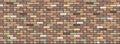 Brick Wall Texture Background. Digital llustration of Beige Brown Multicolor Brickwall. Seamless Pattern in Loft Style. Vector Royalty Free Stock Photo