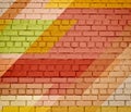 Brick wall texture with paint painted stylish street art design. Abstract multicolor graffiti