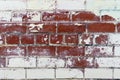 Brick wall textures. Painted problem wall surfaces. Red Stone Background. Worn facade of the building with damaged plaster Royalty Free Stock Photo