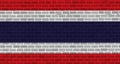 brick wall thai flag illustration design Royalty Free Stock Photo