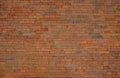 Brick wall from tiling without joints. very smooth stacked red wall. very nicely stacked with black pieces on the corners of a hou