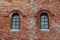 Brick wall and two windows Royalty Free Stock Photo