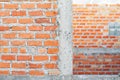 Brick wall under construction at building site Royalty Free Stock Photo