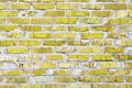 Brick wall with unusual yellow bricks Royalty Free Stock Photo