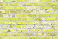 Brick wall with unusual yellow bricks Royalty Free Stock Photo