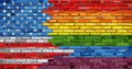 Brick Wall USA and Gay flags