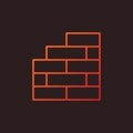 Brick wall vector concept linear colored icon or logo