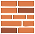 Brick Wall Vector Pattern: Orange, Brown Rectangles in a Traditional Style Illustration Royalty Free Stock Photo