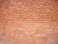 Brick wall with wide angle fisheye view Royalty Free Stock Photo