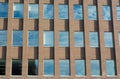Brick wall and windows office building facade Royalty Free Stock Photo