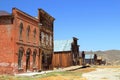 Bodie State Historic Park, Brick and Wooden Houses along Main Street in Old Ghost Town, Eastern Sierra Nevada, California, USA Royalty Free Stock Photo