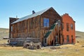 Bodie State Historic Site, Abandonned Houses and Cart at Ghost Town, Eastern Sierra, California, USA Royalty Free Stock Photo